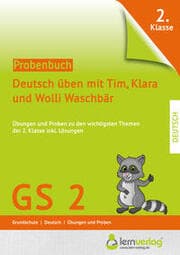 Cover von Probenbuch 2. Klasse - Deutsch üben mit Tim, Klara und Wolli Waschbär