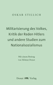 Cover von Militarisierung des Volkes, Kritik der Reden Hitlers und andere Studien zum Nationalsozialismus
