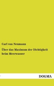 Cover von Über das Maximum der Dichtigkeit beim Meerwasser