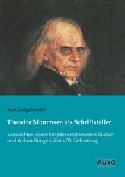 Cover von Theodor Mommsen als Schriftsteller