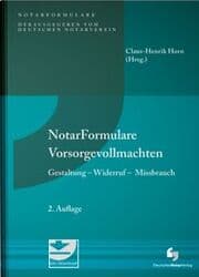 Cover von Notarformulare Vorsorgevollmachten
