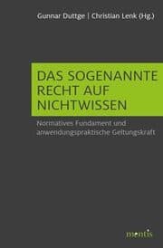 Cover von Das sogenannte Recht auf Nichtwissen