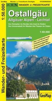 Cover von Ostallgäu, Allgäuer Alpen, Lechtal Wander- und Freizeitkarte