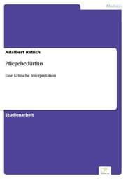 Cover von Pflegebedürfnis