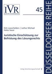Cover von Juristische Einschätzung zur Befristung des Lösungsrechts