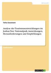 Cover von Analyse der Tourismusentwicklungen im Joshua Tree Nationalpark. Auswirkungen, Herausforderungen und Empfehlungen
