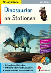 Cover von Dinosaurier an Stationen - Grundschule