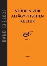 Cover von Studien zur Altägyptischen Kultur Band 52