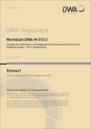 Cover von Merkblatt DWA-M 513-2 Umgang mit Sedimenten und Baggergut bei Gewässerunterhaltung und Gewässerausbau 2