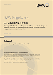 Cover von Merkblatt DWA-M 513-3 Umgang mit Sedimenten und Baggergut bei Gewässerunterhaltung und Gewässerausbau 3
