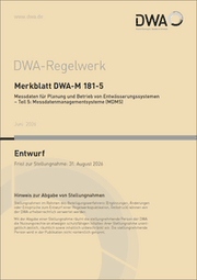 Cover von Merkblatt DWA-M 181-5 Messdaten für Planung und Betrieb von Entwässerungssystemen - Teil 5: Messdatenmanagementsysteme (MDMS) (Entwurf)