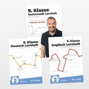 Cover von 9. Klasse Hauptfächer Set komplett (Mathe, Deutsch, Englisch) / Lernheft, Übungsheft / Rechnen, Rechtschreibung, Übungen, Grammatik