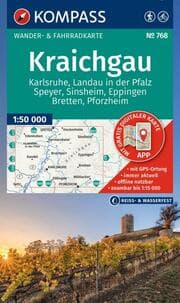 Cover von KOMPASS Wanderkarte 768 Kraichgau, Karlsruhe, Landau i. d. Pfalz, Speyer, Sinsheim, Eppingen, Bretten, Pforzheim 1:50.000
