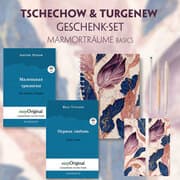 Cover von Tschechow & Turgenew Geschenkset - 2 Bücher (Softcover mit Audio-Online) + Marmorträume Schreibset Basics