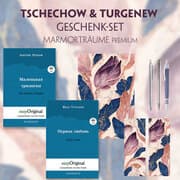 Cover von Tschechow & Turgenew Geschenkset - 2 Bücher (Softcover mit Audio-Online) + Marmorträume Schreibset Premium
