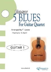Cover von 5 Easy Blues for Guitar Quartet (GUITAR 1)