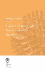 Cover von Algorithms for Quadratic Matrix and Vector Equations