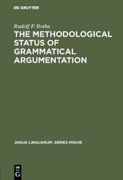 Cover von The Methodological Status of Grammatical Argumentation