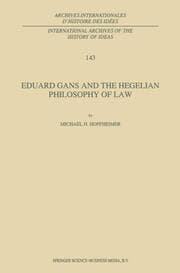 Cover von Eduard Gans and the Hegelian Philosophy of Law
