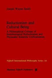 Cover von Reductionism and Cultural Being