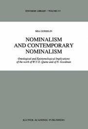 Cover von Nominalism and Contemporary Nominalism