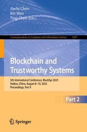 Cover von Blockchain and Trustworthy Systems