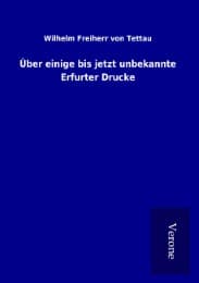 Cover von Über einige bis jetzt unbekannte Erfurter Drucke