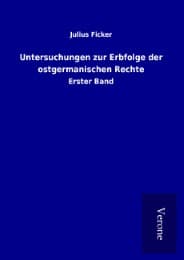 Cover von Untersuchungen zur Erbfolge der ostgermanischen Rechte