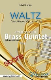 Cover von Lyric Piece op.112 No 2 (Waltz) - Brass Quintet score