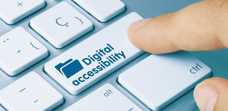 Eine Taste auf der Tastatur mit Digital Accessibility