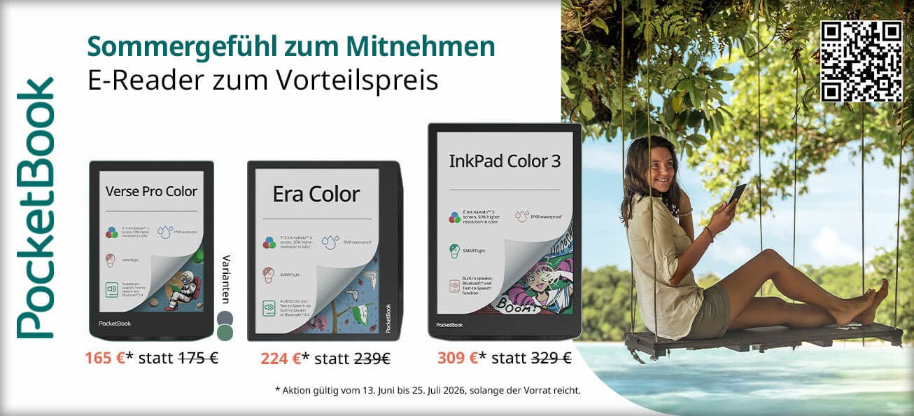 Ein Werbebanner für die PocketBook Sommeraktion