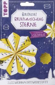 Cover von Bastelset Briefumschlag-Sterne mit Goldfolie