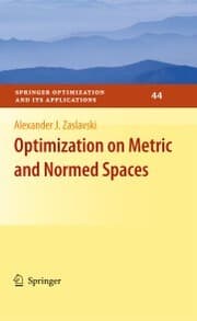 Cover von Optimization on Metric and Normed Spaces