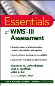 Cover von Essentials of WMS-III Assessment