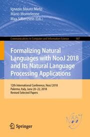 Cover von Formalizing Natural Languages with NooJ 2018 and Its Natural Language Processing Applications
