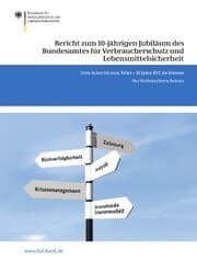 Cover von Bericht zum 10-jährigen Jubiläum des Bundesamtes für Verbraucherschutz und Lebensmittelsicherheit