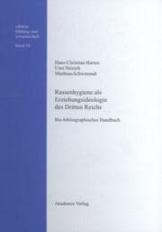 Cover von Rassenhygiene als Erziehungsideologie des Dritten Reichs