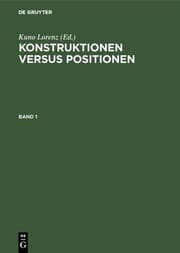 Cover von Konstruktionen versus Positionen