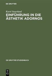 Cover von Einführung in die Ästhetik Adornos