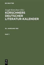 Cover von Kürschners Deutscher Literatur-Kalender. 58. Jahrgang 1981