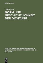 Cover von Norm und Geschichtlichkeit der Dichtung