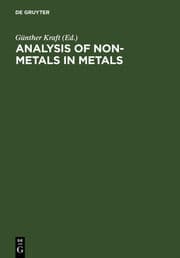 Cover von Analysis of Non-Metals in Metals