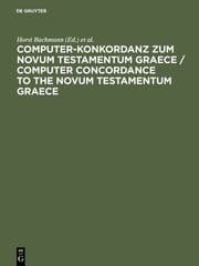 Cover von Computer-Konkordanz zum Novum Testamentum Graece