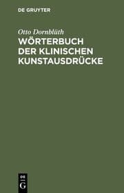 Cover von Wörterbuch der klinischen Kunstausdrücke