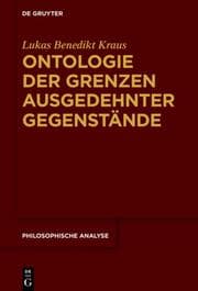 Cover von Ontologie der Grenzen ausgedehnter Gegenstände