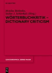 Cover von Wörterbuchkritik - Dictionary Criticism