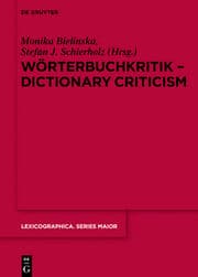 Cover von Wörterbuchkritik - Dictionary Criticism