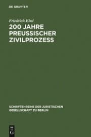 Cover von 200 Jahre preußischer Zivilprozeß