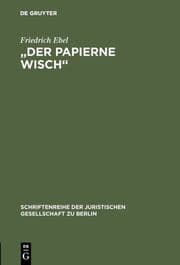 Cover von 'Der papierne Wisch'