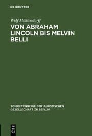Cover von Von Abraham Lincoln bis Melvin Belli